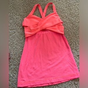 Lululemon tank top, bright salmon color, size 4